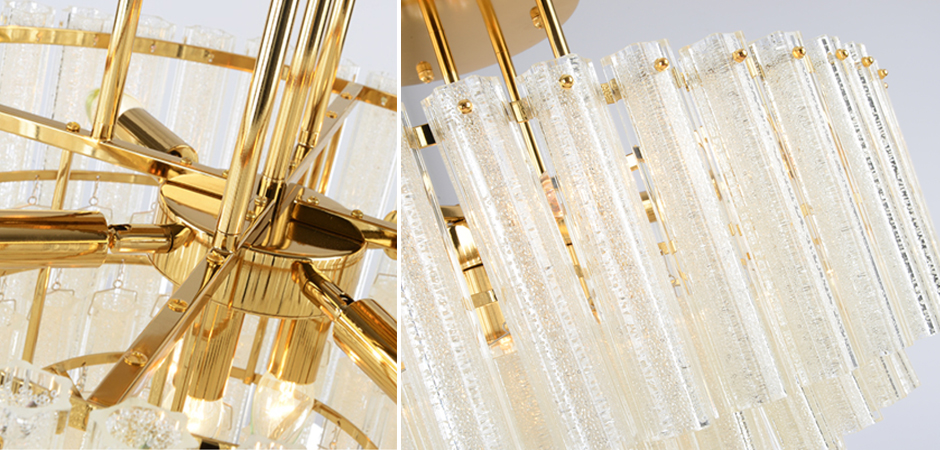 Люстра потолочная на штанге Textured Glass Chandelier Люстра потолочная на штанге Textured Glass Chandelier - Loft-Concept в Воронеже