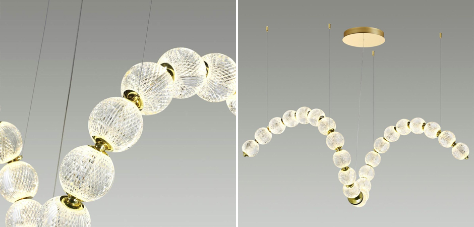 Светодиодная люстра Crystal Globule Spiral Золото Светодиодная люстра Crystal Globule Spiral Золото - Loft-Concept в Воронеже