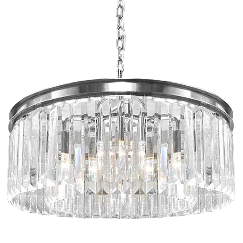 Люстра RH Odeon Chandelier Silver 65 Прозрачное Стекло Серебряный в Воронеже | Loft Concept 