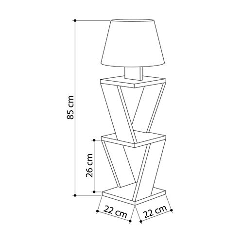 Торшер белый с каркасом с 2-мя полками и тканевым абажуром KOZENA SIDE FLOOR LAMP WHITE в Воронеже