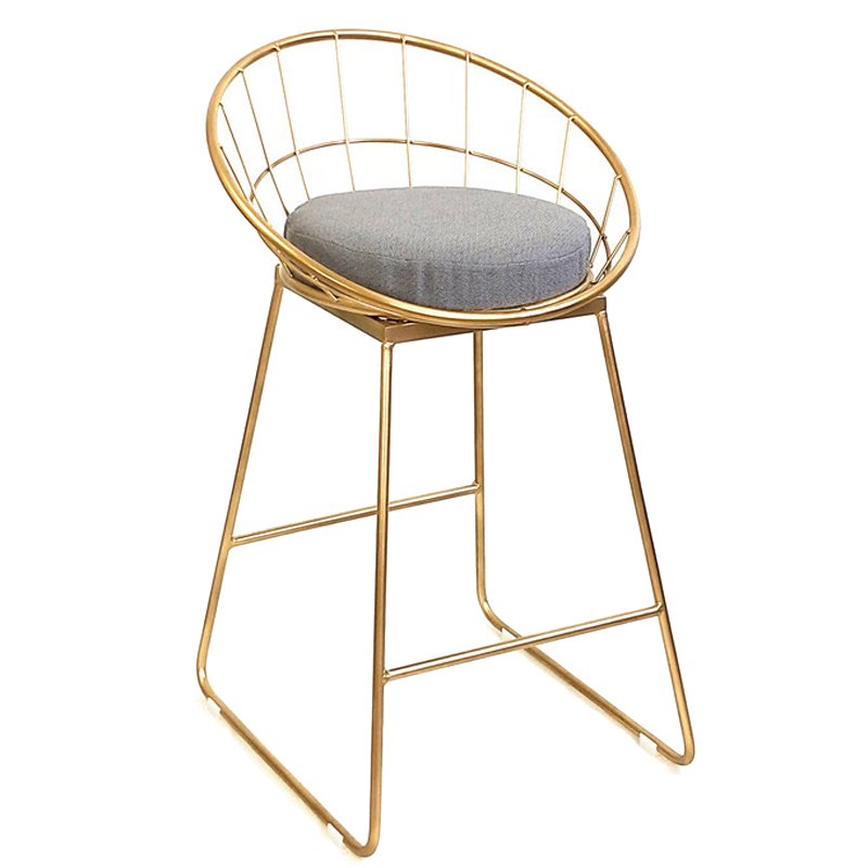 Барный стул Iron bar chair Golden Глянцевое золото Серый в Воронеже | Loft Concept 