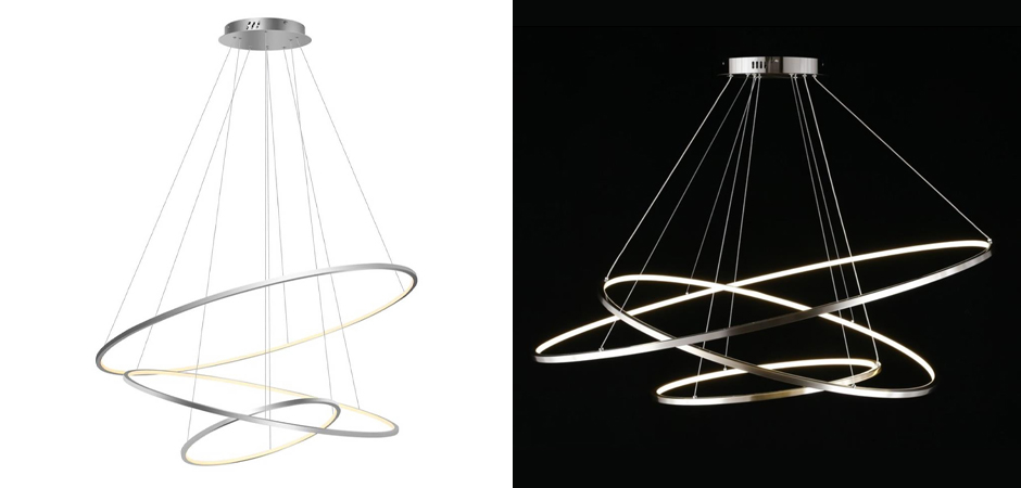 Люстра Три Кольца Ring Horizontal Quintet Silver 3 - Loft-Concept в Воронеже