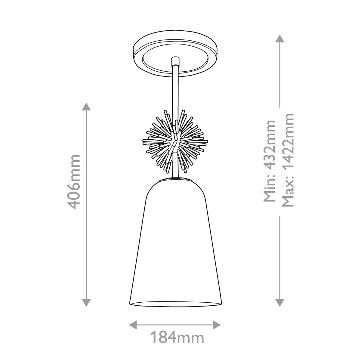 Подвесной светильник золотого цвета с колоколообразным стеклянным плафоном и декоративным элементом Elstead Lighting в Воронеже