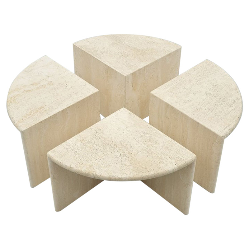 Модульный кофейный стол Set of Four Travertine Side or Coffee Tables Бежевый Песочный Модульный кофейный стол Set of Four Travertine Side or Coffee Tables Бежевый Песочный в Воронеже | Loft Concept