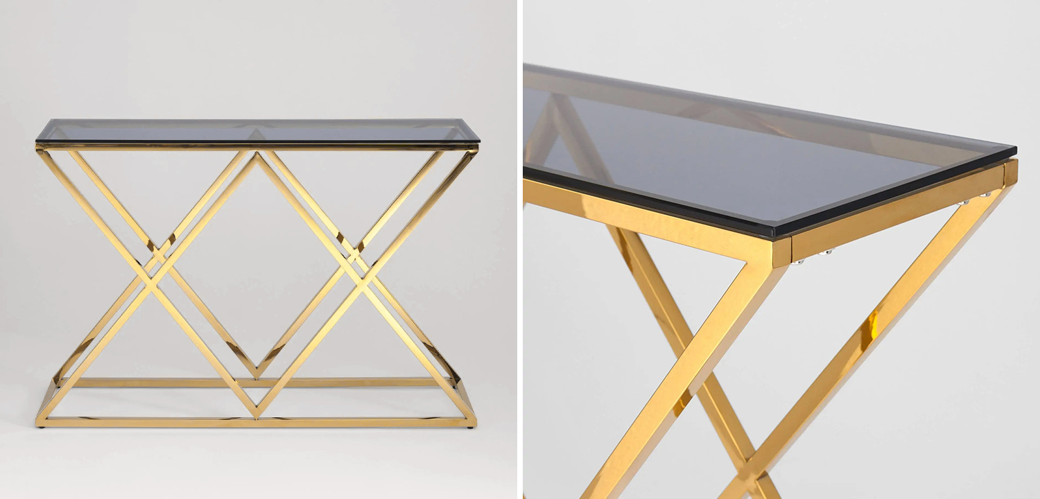 Консоль Geometry Rhombus Gold - фото