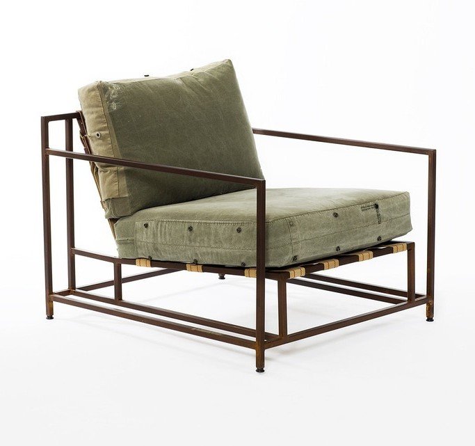 Кресло Inheritance Armchair Olive Military Fabric Оливковый в Воронеже | Loft Concept 