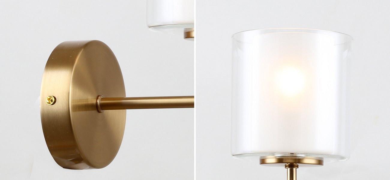 Бра с плафоном из двойного стекла LAURENT Латунь - фото