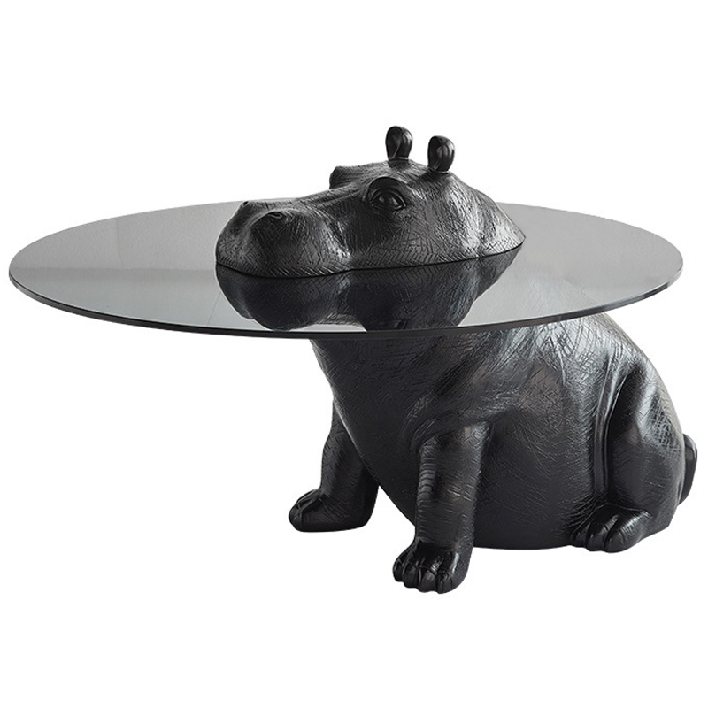 Кофейный Стол Бегемот Hippo Sitting Coffee Table Черный Прозрачный в Воронеже | Loft Concept 