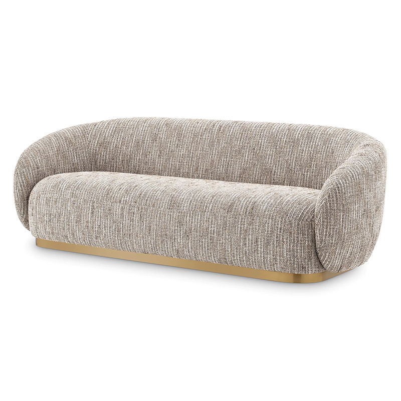 Диван Eichholtz Sofa Brice Mademoiselle Beige Бежево-серый Латунь в Воронеже | Loft Concept 