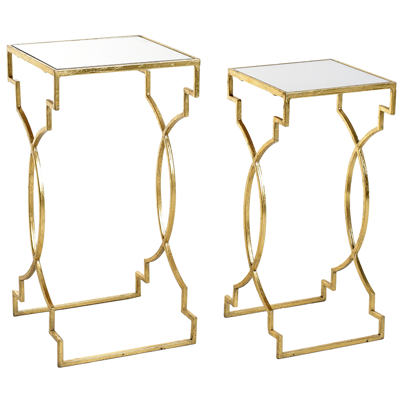 Комплект приставных столов Cowan Side Tables Золотой Прозрачный в Воронеже | Loft Concept 