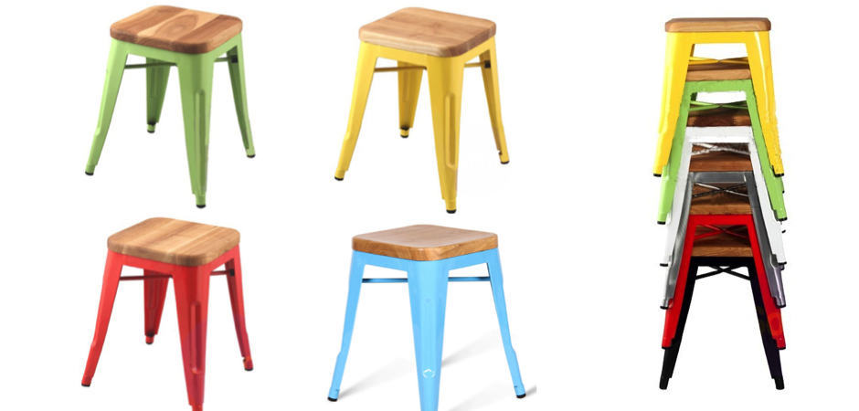 Кухонный стул Tolix Wood Seat Stool Кухонный стул Tolix Wood Seat Stool - Loft-Concept в Воронеже
