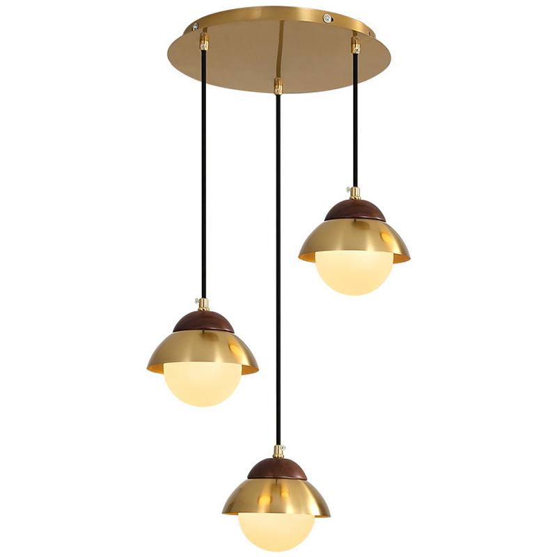 Люстра Roch Wooden Eco Light Chandelier Латунь Коричневый Белый в Воронеже | Loft Concept 