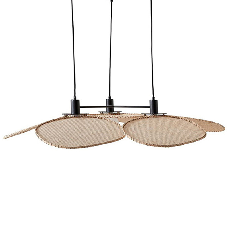 Подвесной светильник Takibi Three Lamp Pendant Бежевый Древесина Черный в Воронеже | Loft Concept 