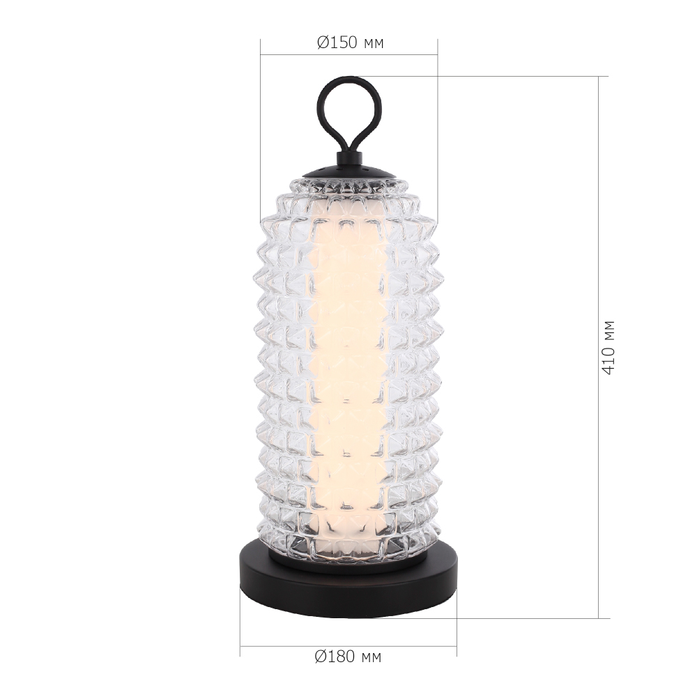 Настольная лампа с прозрачным факутрным стеклянным плафоном Sonora в Воронеже