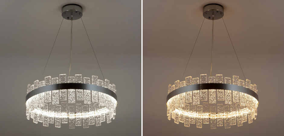 Светодиодная Люстра Chrome Ring с Хрустальными вставками - фото №1