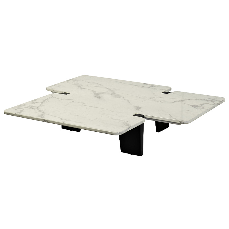 Кофейный стол Lewys Marble Coffee Table Белый Мрамор Bianco Коричневый в Воронеже | Loft Concept 