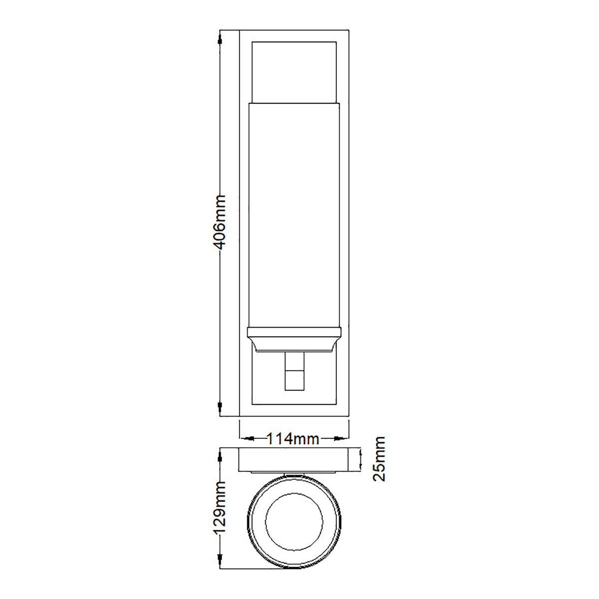 Бра для ванных комнат с белым цилиндрическим плафоном на прямоугольном основании цвета хром Feiss в Воронеже