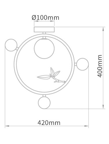 Потолочный светильник Metal Wood Ring Leaf в Воронеже