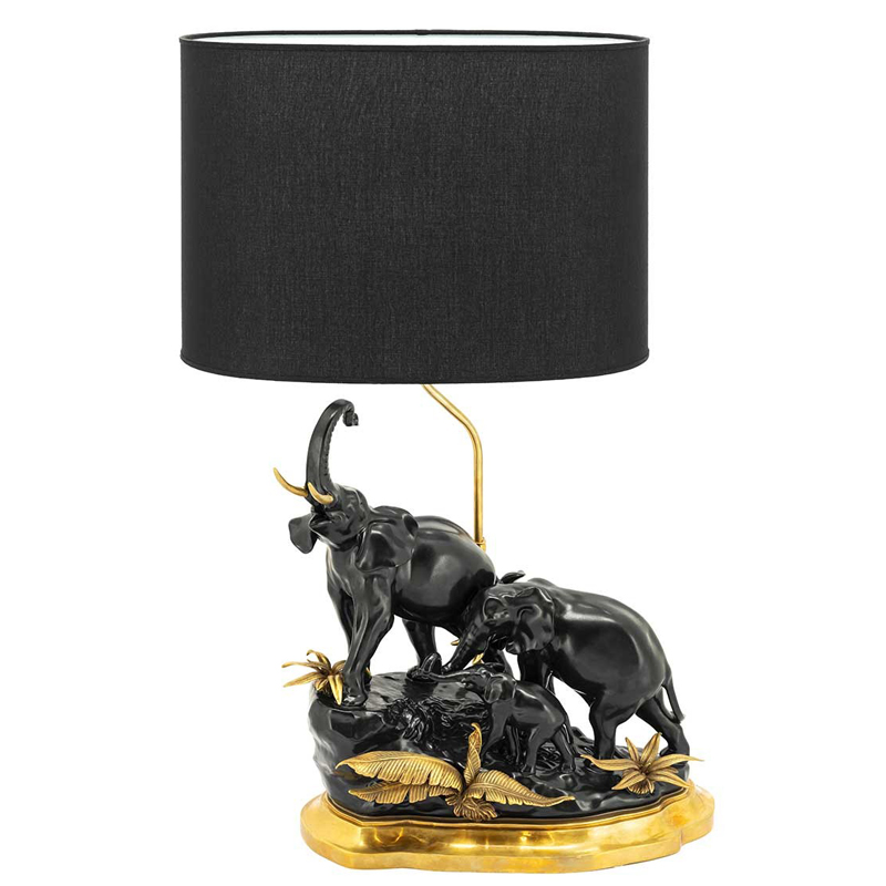 Настольная лампа ABHIKA TABLE LAMP ELEPHANT Черный Золотой в Воронеже | Loft Concept 