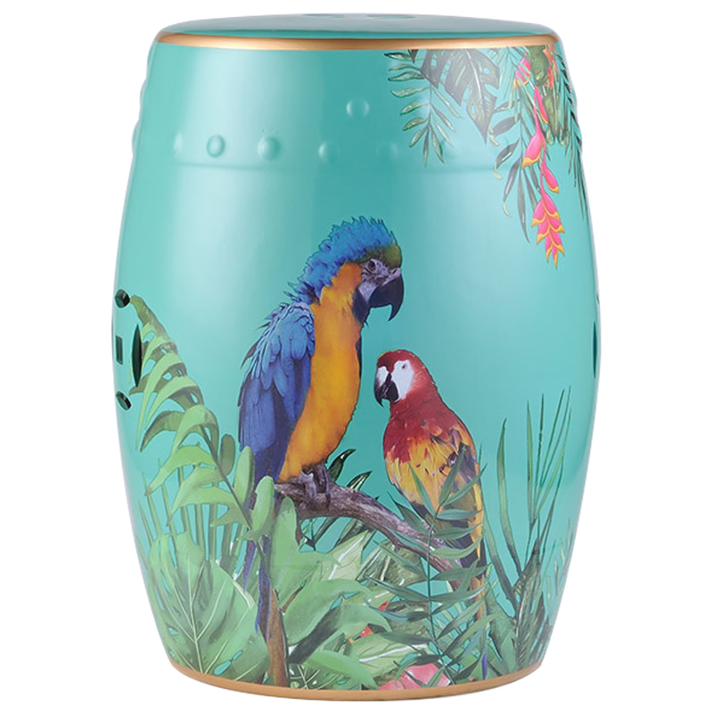 Керамический табурет Parrots Tropical Animal Ceramic Stool Turquoise Бирюзовый Мульти в Воронеже | Loft Concept 