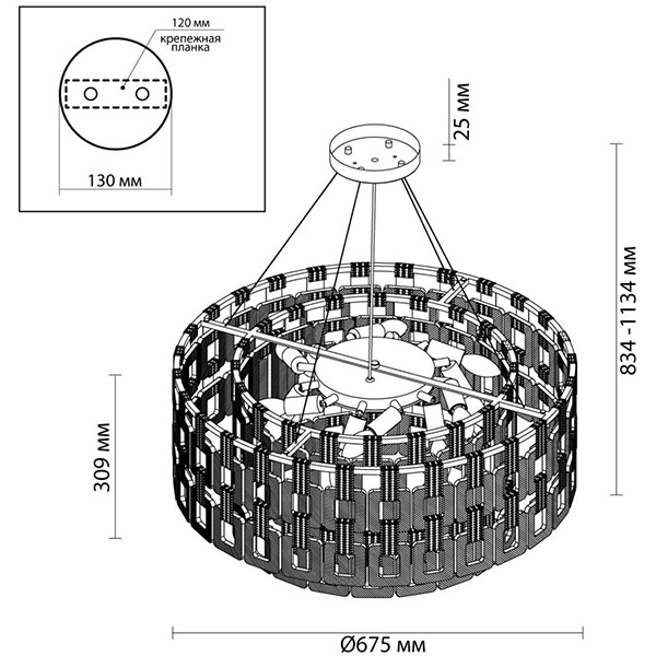 Люстра Ribbed Elements Pendant Round 67 в Воронеже