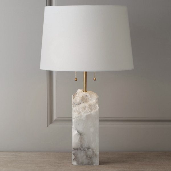 Настольная лампа Regina Andrew Raw Alabaster Lamp Белый Мрамор Bianco в Воронеже | Loft Concept 