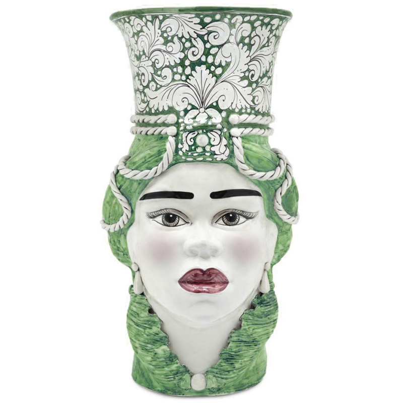 Ваза Vase Moro Lady Giant Ornate Green Зеленый Белый в Воронеже | Loft Concept 