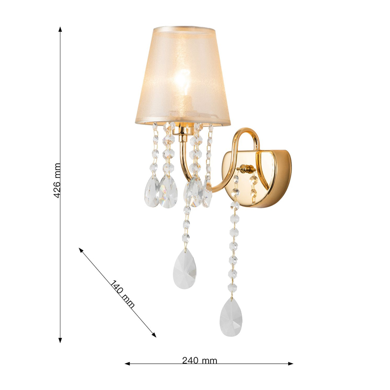 Бра золотого цвета с хрустальным декором Dainty Light Бра золотого цвета с хрустальным декором Dainty Light в Воронеже