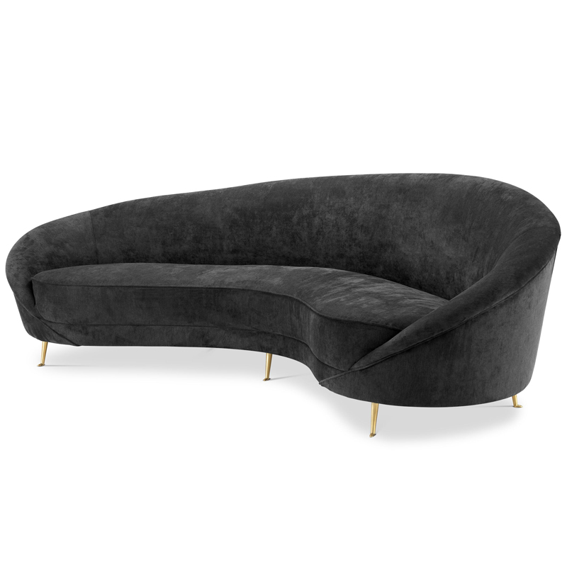 Диван Eichholtz Sofa Provocateur Black Черный Латунь в Воронеже | Loft Concept 