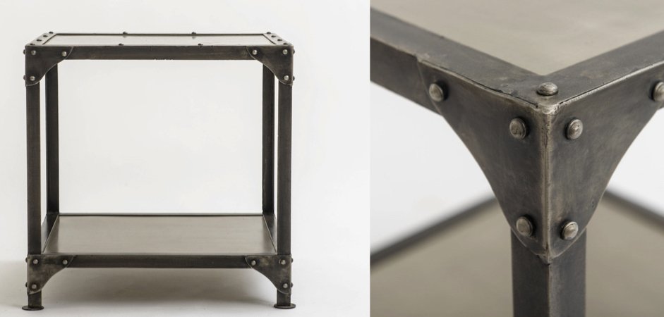 Кофейный стол Industrial Steampunk Nickel Side Table Кофейный стол Industrial Steampunk Nickel Side Table - Loft-Concept в Воронеже