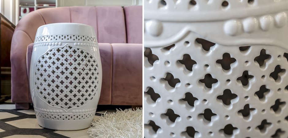 Керамический табурет Quatrefoil Garden Stool - White Керамический табурет Quatrefoil Garden Stool - White - Loft-Concept в Воронеже