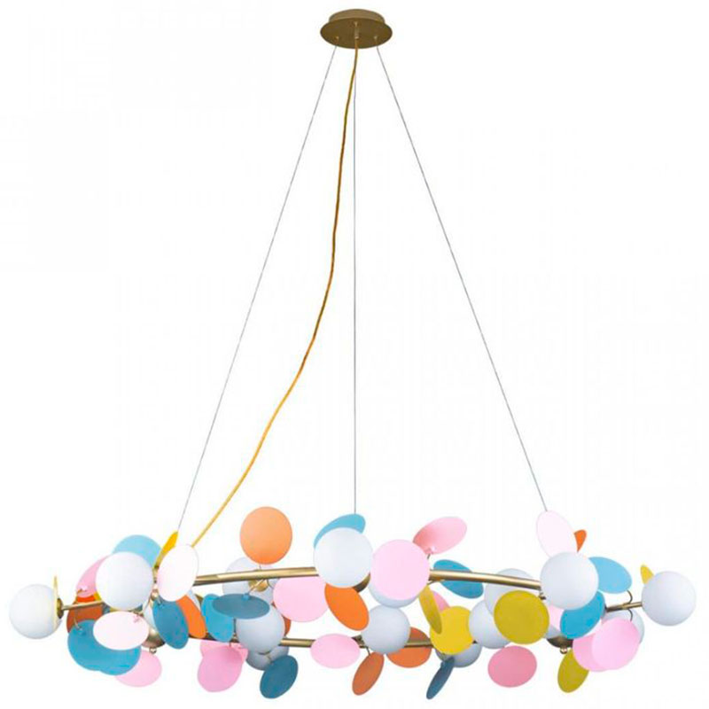 Люстра MATISSE Chandelier circle multicolor диаметр 130 Мульти Золотой в Воронеже | Loft Concept 