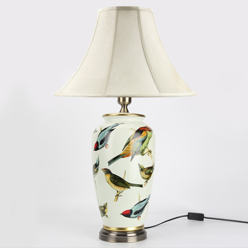 Настольная лампа Birds Blue Table lamp Белый Мульти Золотой в Воронеже | Loft Concept 