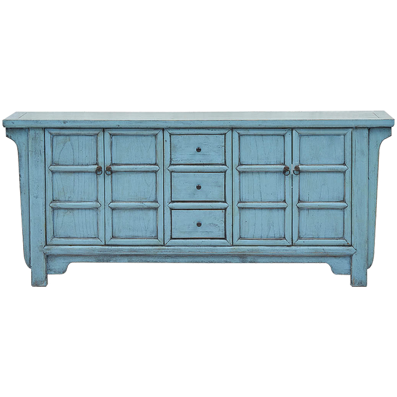 Комод в китайском стиле Blue Chest of Drawers Chinese Collection Голубой Коричневый в Воронеже | Loft Concept 