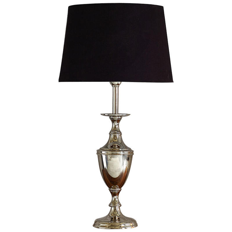 Настольная лампа с абажуром Blake Lampshade Table Lamp Хром Черный Настольная лампа с абажуром Blake Lampshade Table Lamp Хром Черный в Воронеже | Loft Concept