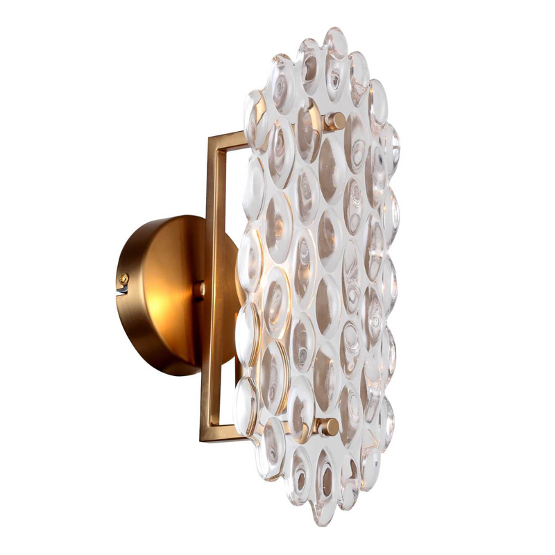 Бра Textured Glass Chandelier sconce oval Глянцевое золото Прозрачное Стекло в Воронеже | Loft Concept 