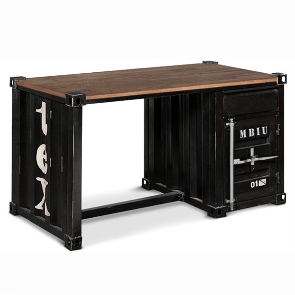 Письменный стол Metal & Oak Sea Container Desk Дуб темный в Воронеже | Loft Concept 