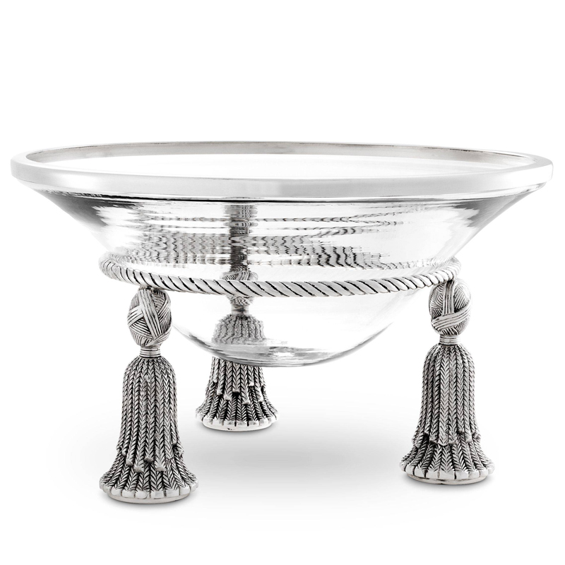 Чаша Eichholtz Bowl Tassel silver Прозрачный Серебряный в Воронеже | Loft Concept 