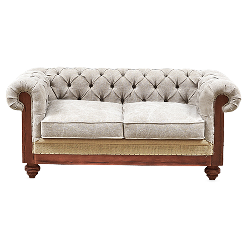 Диван Deconstructed Chesterfield Sofa double Ivory Коричневый Бежево-серый в Воронеже | Loft Concept 