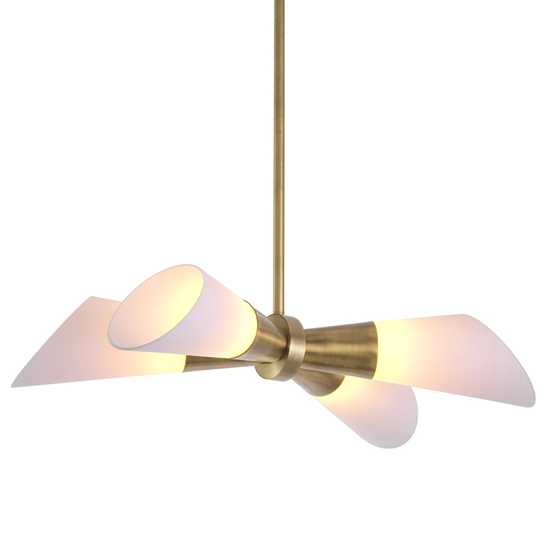 Люстра Eichholtz Ceiling Lamp Papillon Латунь Белый в Воронеже | Loft Concept 