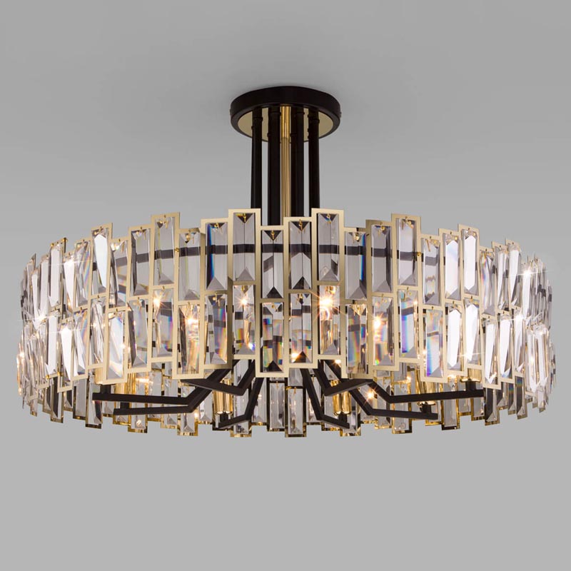 Потолочная люстра Darkness Chandelier gold 71 Черный Прозрачный (Transparent) Золотой в Воронеже | Loft Concept 