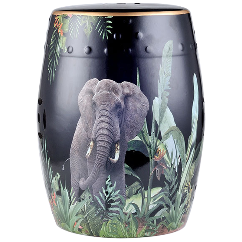 Керамический табурет Elephant Tropical Animal Ceramic Stool Black Черный Зеленый Серый в Воронеже | Loft Concept 