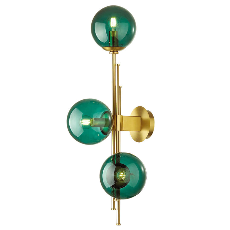 Бра TRILOGY WALL SCONCE Turquoise glass 70 Латунь в Воронеже | Loft Concept 