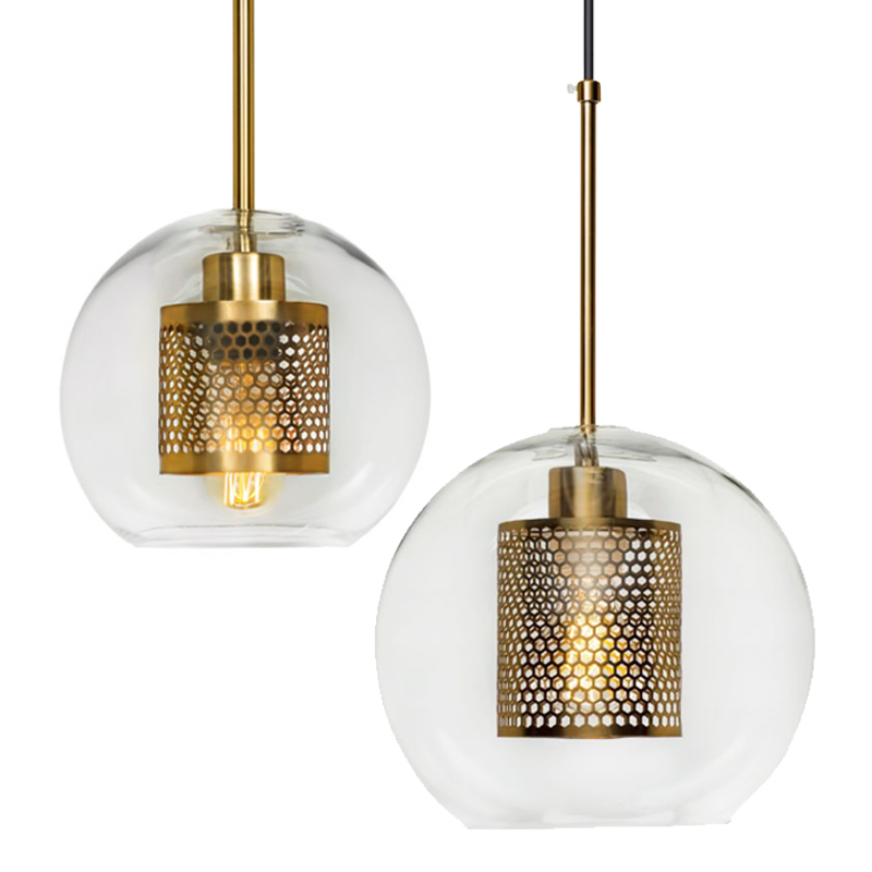 Perforated Vessel Pendant Lamp Gold Ball Золотой Прозрачное Стекло в Воронеже | Loft Concept 