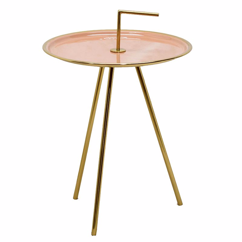 Приставной стол Salute Table Pink Розовый пастельный Глянцевое золото в Воронеже | Loft Concept 