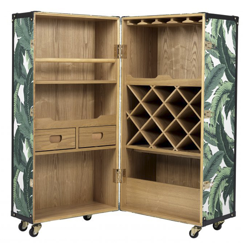 Винный шкаф Eichholtz Wine Cabinet Martini Bianco Tropical Белый Зеленый Древесина Золотой в Воронеже | Loft Concept 