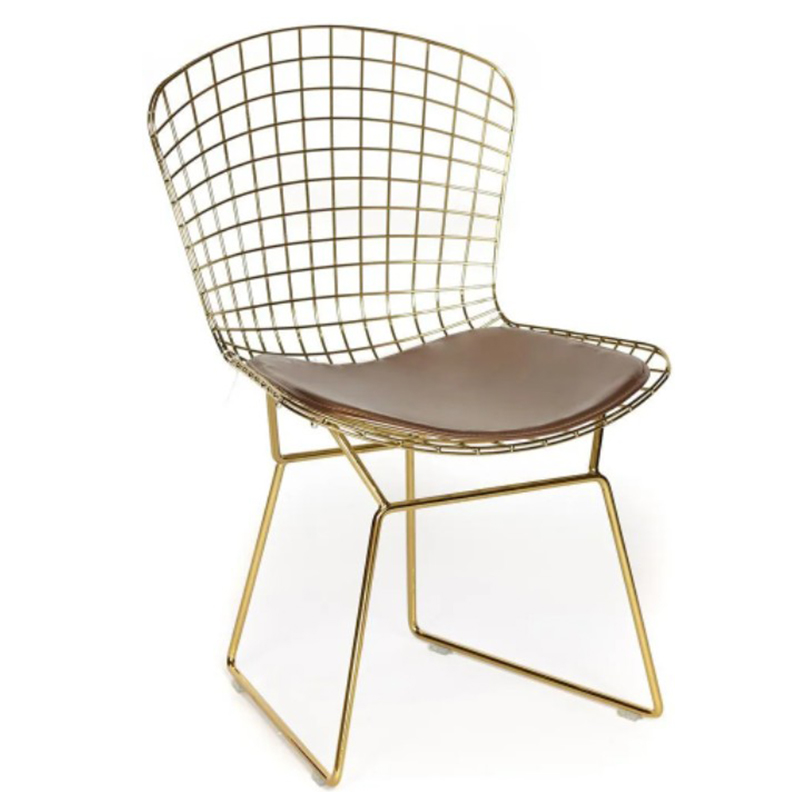 Стул Bertoia Chair Gold Золотой Коричневый в Воронеже | Loft Concept 