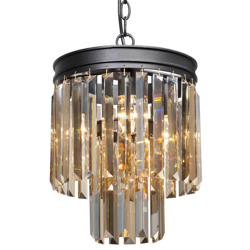 Светильник ODEON Amber GLASS Pendant lamp Янтарное Стекло D 27 Черный матовый Прозрачное Стекло в Воронеже | Loft Concept 