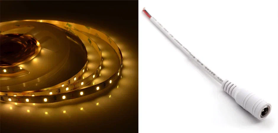 Комплект светодиодная лента 4,8W/m 60LED/m 3528SMD теплый белый с адаптером - Loft-Concept в Воронеже