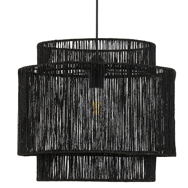 Подвесной светильник Signe Wicker Hemp Black Dual Черный в Воронеже | Loft Concept 